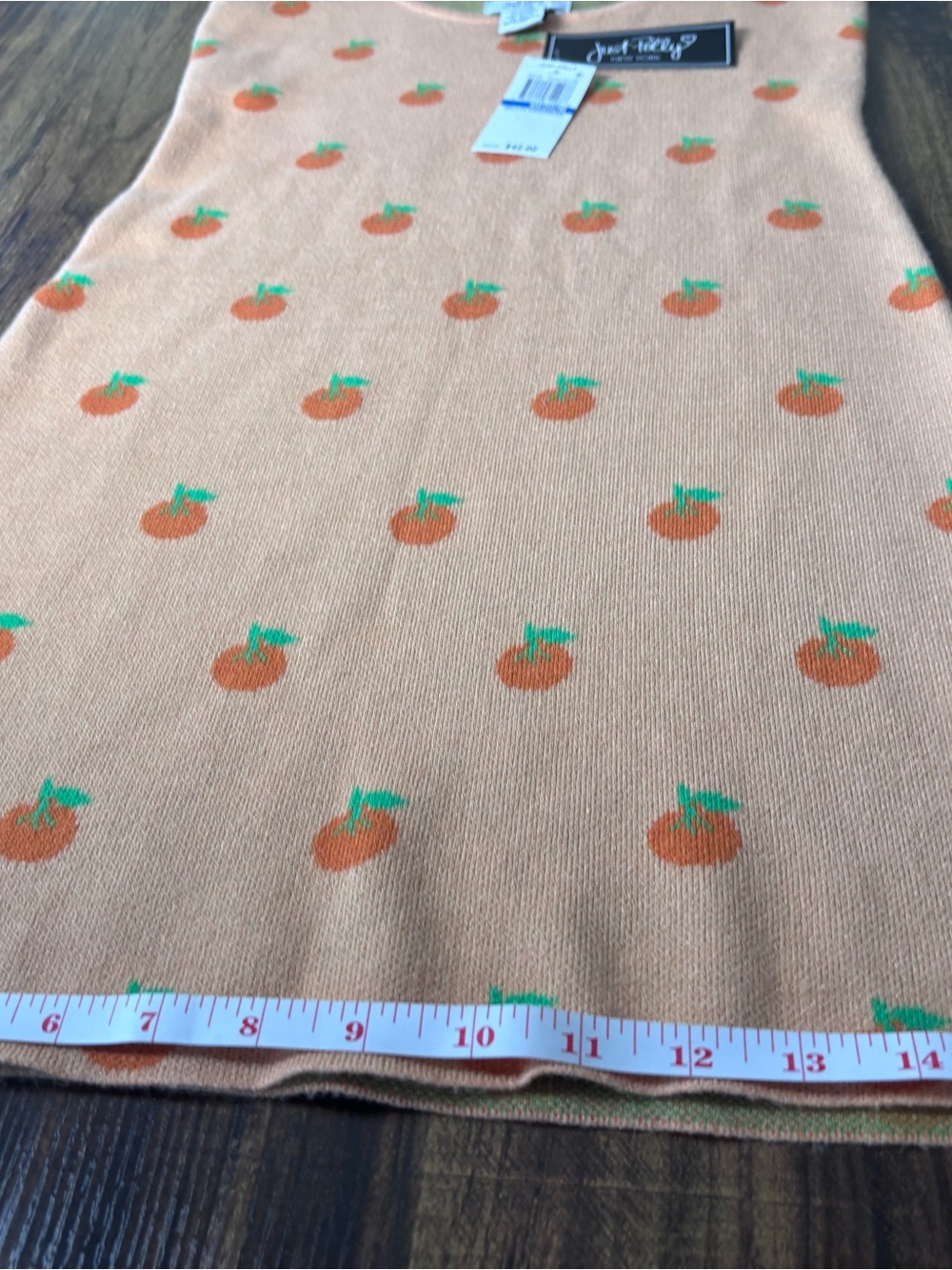 Peach Print Knit Tank Dress - Peach - Picture 6 of 9